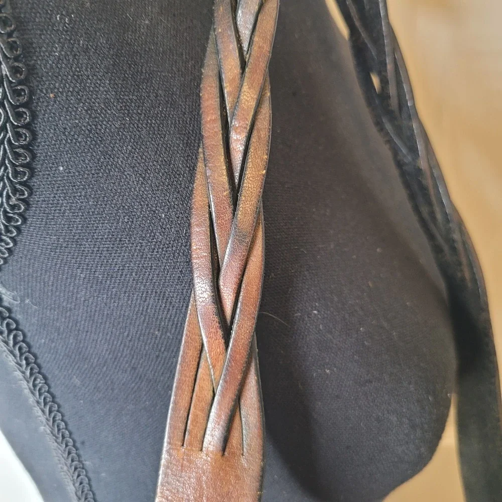 Dante‎ San Jose Tooled Leather Handbag Braided Strap Hippie Boho Flowers Gypsy